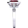 Garnet Ring: Garnet Jewelry: 2 1/4 Carat Garnet and Halo Diamond Ring In 14 Karat White Gold Image-4