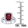 Garnet Ring: Garnet Jewelry: 2 1/4 Carat Garnet and Halo Diamond Ring In 14 Karat White Gold Image-5