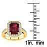 Garnet Ring: Garnet Jewelry: 2 1/4 Carat Garnet and Halo Diamond Ring In 14 Karat Yellow Gold Image-5