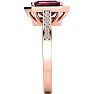 Garnet Ring: Garnet Jewelry: 2 1/4 Carat Garnet and Halo Diamond Ring In 14 Karat Rose Gold Image-4
