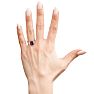 Garnet Ring: Garnet Jewelry: 2 1/4 Carat Garnet and Halo Diamond Ring In 14 Karat Rose Gold Image-6