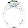 2 Carat Green Amethyst and Halo Diamond Ring In 14 Karat White Gold Image-3