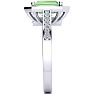 2 Carat Green Amethyst and Halo Diamond Ring In 14 Karat White Gold Image-4