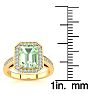 2 Carat Green Amethyst and Halo Diamond Ring In 14 Karat Yellow Gold Image-5