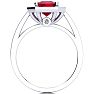 2 1/2 Carat Ruby and Halo Diamond Ring In 14 Karat White Gold Image-3