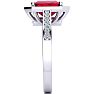2 1/2 Carat Ruby and Halo Diamond Ring In 14 Karat White Gold Image-4