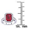 2 1/2 Carat Ruby and Halo Diamond Ring In 14 Karat White Gold Image-5