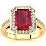 2 1/2 Carat Ruby and Halo Diamond Ring In 14 Karat Yellow Gold Image-1