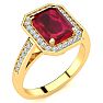 2 1/2 Carat Ruby and Halo Diamond Ring In 14 Karat Yellow Gold Image-2