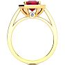 2 1/2 Carat Ruby and Halo Diamond Ring In 14 Karat Yellow Gold Image-3