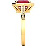 2 1/2 Carat Ruby and Halo Diamond Ring In 14 Karat Yellow Gold Image-4