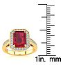 2 1/2 Carat Ruby and Halo Diamond Ring In 14 Karat Yellow Gold Image-5