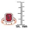 2 1/2 Carat Ruby and Halo Diamond Ring In 14 Karat Rose Gold Image-5