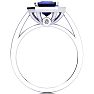 2 1/2 Carat Sapphire and Halo Diamond Ring In 14 Karat White Gold Image-3
