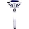 2 1/2 Carat Sapphire and Halo Diamond Ring In 14 Karat White Gold Image-4
