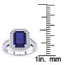 2 1/2 Carat Sapphire and Halo Diamond Ring In 14 Karat White Gold Image-5