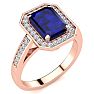 2 1/2 Carat Sapphire and Halo Diamond Ring In 14 Karat Rose Gold Image-2