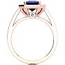 2 1/2 Carat Sapphire and Halo Diamond Ring In 14 Karat Rose Gold Image-3