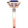 2 1/2 Carat Sapphire and Halo Diamond Ring In 14 Karat Rose Gold Image-4