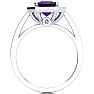 2 1/2 Carat Amethyst and Halo Diamond Ring In 14 Karat White Gold Image-3