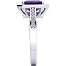 2 1/2 Carat Amethyst and Halo Diamond Ring In 14 Karat White Gold Image-4