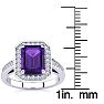 2 1/2 Carat Amethyst and Halo Diamond Ring In 14 Karat White Gold Image-5