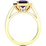 2 1/2 Carat Amethyst and Halo Diamond Ring In 14 Karat Yellow Gold Image-3