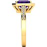 2 1/2 Carat Amethyst and Halo Diamond Ring In 14 Karat Yellow Gold Image-4