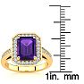 2 1/2 Carat Amethyst and Halo Diamond Ring In 14 Karat Yellow Gold Image-5