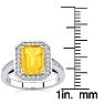 2 1/2 Carat Citrine and Halo Diamond Ring In 14 Karat White Gold Image-5
