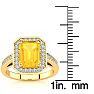 2 1/2 Carat Citrine and Halo Diamond Ring In 14 Karat Yellow Gold Image-5