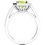 3 Carat Peridot and Halo Diamond Ring In 14 Karat White Gold Image-3