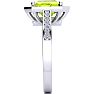 3 Carat Peridot and Halo Diamond Ring In 14 Karat White Gold Image-4