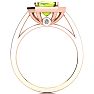 3 Carat Peridot and Halo Diamond Ring In 14 Karat Rose Gold Image-3
