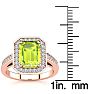 3 Carat Peridot and Halo Diamond Ring In 14 Karat Rose Gold Image-5