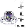 2-1/2 Carat Octagon Shape Mystic Topaz Ring With Diamond Halo In 14 Karat White Gold Image-5