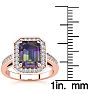 2-1/2 Carat Octagon Shape Mystic Topaz Ring With Diamond Halo In 14 Karat Rose Gold Image-5