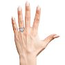 Aquamarine Ring: Aquamarine Jewelry: 2 1/2 Carat Aquamarine and Halo Diamond Ring In 14 Karat Rose Gold Image-6