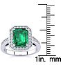 2 1/2 Carat Emerald and Halo Diamond Ring In 14 Karat White Gold Image-5
