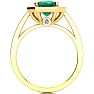 2 1/2 Carat Emerald and Halo Diamond Ring In 14 Karat Yellow Gold Image-3