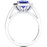 3 Carat Tanzanite and Halo Diamond Ring In 14 Karat White Gold Image-3