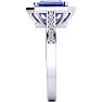 3 Carat Tanzanite and Halo Diamond Ring In 14 Karat White Gold Image-4