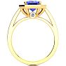 3 Carat Tanzanite and Halo Diamond Ring In 14 Karat Yellow Gold Image-3