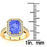 3 Carat Tanzanite and Halo Diamond Ring In 14 Karat Yellow Gold Image-5