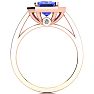 3 Carat Tanzanite and Halo Diamond Ring In 14 Karat Rose Gold Image-3