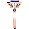 3 Carat Tanzanite and Halo Diamond Ring In 14 Karat Rose Gold Image-4