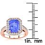 3 Carat Tanzanite and Halo Diamond Ring In 14 Karat Rose Gold Image-5