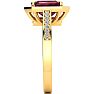 Garnet Ring: Garnet Jewelry: 3 Carat Garnet and Halo Diamond Ring In 14 Karat Yellow Gold Image-4
