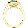 2 1/2 Carat Green Amethyst and Halo Diamond Ring In 14 Karat Yellow Gold Image-3
