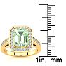 2 1/2 Carat Green Amethyst and Halo Diamond Ring In 14 Karat Yellow Gold Image-5